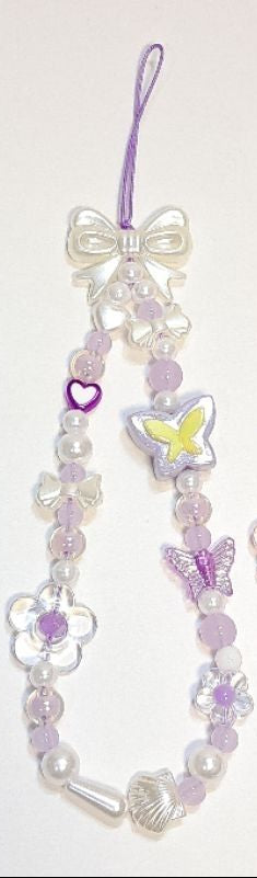 🦋 Butterfly Beaded Phone Strap