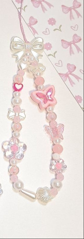 🦋 Butterfly Beaded Phone Strap